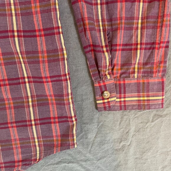 Ben Sherman, Plectrum Men Medium Long sleeve button purple red orange - Picture 3 of 4